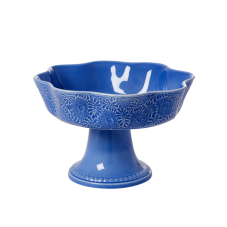 Blue Embossed Stoneware Fruit Bowl By Rice DK